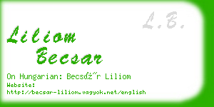 liliom becsar business card